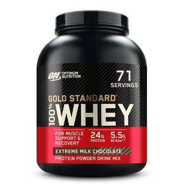 Optimum Nutrition Gold Standard 100% Whey Protein Powder, Extreme Milk Chocolate, 24g Protein, 5 LB