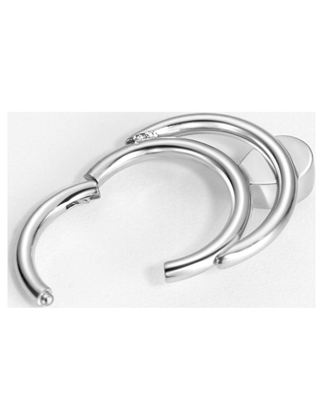 FANSING Crescent Moon Septum Jewelry 16g Septum Ring Surgical Steel Piercing Rings 16 Gauge 8mm Daith Hoop Earring with Teardrop CZ