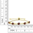 thumbnail image 2 of 18K Yellow Gold Plated Silver Red Garnet and White Lab Grown Diamond Tennis Bracelet for Women (5.02 Cttw, Gemstone January Birthstone, Oval Checkerboard 7x5MM, Fully Adjustable up to 9 inch), 2 of 4