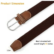 XKDOUS 4 Pcs Mens Stretch Belts, Mens Braided Woven Belt, Golf Belts Elastic Belt, Woven Casual Belt for Women Jeans Pants Dresses
