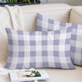 thumbnail image 2 of Purple Plaid Small Pillow Covers, Spring Summer Farmhouse Buffalo Checkered Soft Throw Pillow Cases with Invisible Zipper, Decorative Pillowcase Pillows Protectors for Sofa Bed Chair 12"x20", 2 of 9
