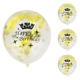 thumbnail image 3 of 10Pcs 12Inch Latex Balloons Printed Transparent Crown Balloon For Birthday(Gold happy Birthday), 3 of 7