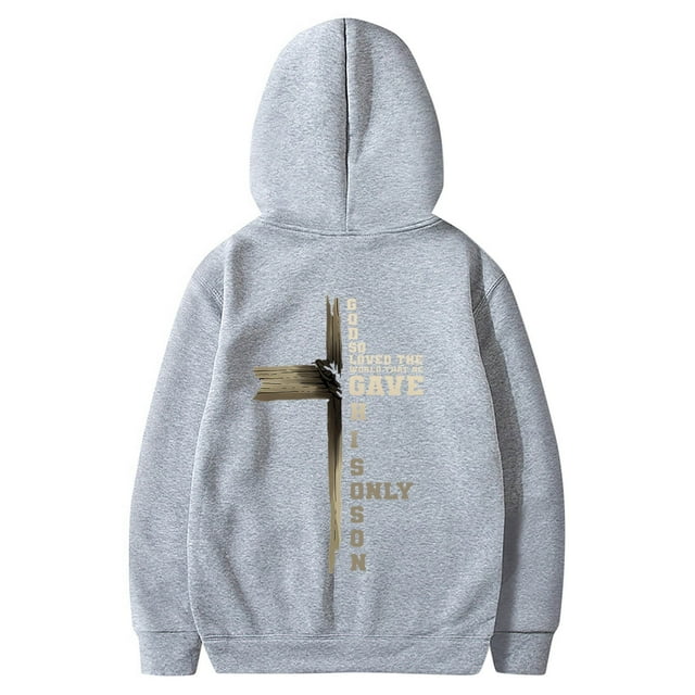 LUOGENLI Chandails à Capuche pour Hommes Graphique Rose Homme Manches Longues Chandail à Capuche Uni Imprimé au Dos Chandail Chandails à Capuche pour Hommes à Fermeture Éclair Gris Taille P