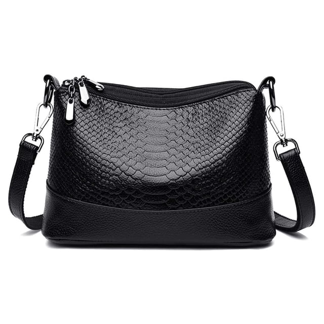 Bolso bandolera para mujer de piel sintética, bolso bandolera pequeño, bolso elegante con asa, bolso para mujer negro ONE WAY