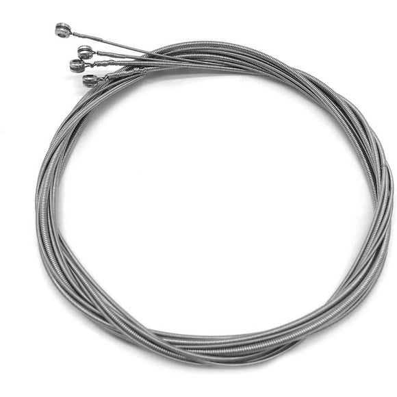 MEELYHOMEZQA 4 Strings Electric Bass String, 0.44-1.00mm Carbon Steel Electric Bass String Instrument Bass Repair Bass Parts, Silver