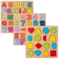 thumbnail image 2 of SUTENGDA Alphabet Puzzles - 3D Wood Alphabet / Number / Shape Puzzle Set ABC Letter Wooden Puzzles Board Educational Matching Game Learning Puzzles Board Perfect Toy Gift for 3+ Years Old, 2 of 2