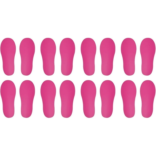 PATIKIL 8x3" Footprint Sticker, 8 Pairs PVC Shoes Floor Decal Sign for Class Decor Stair Guide, Rose Red