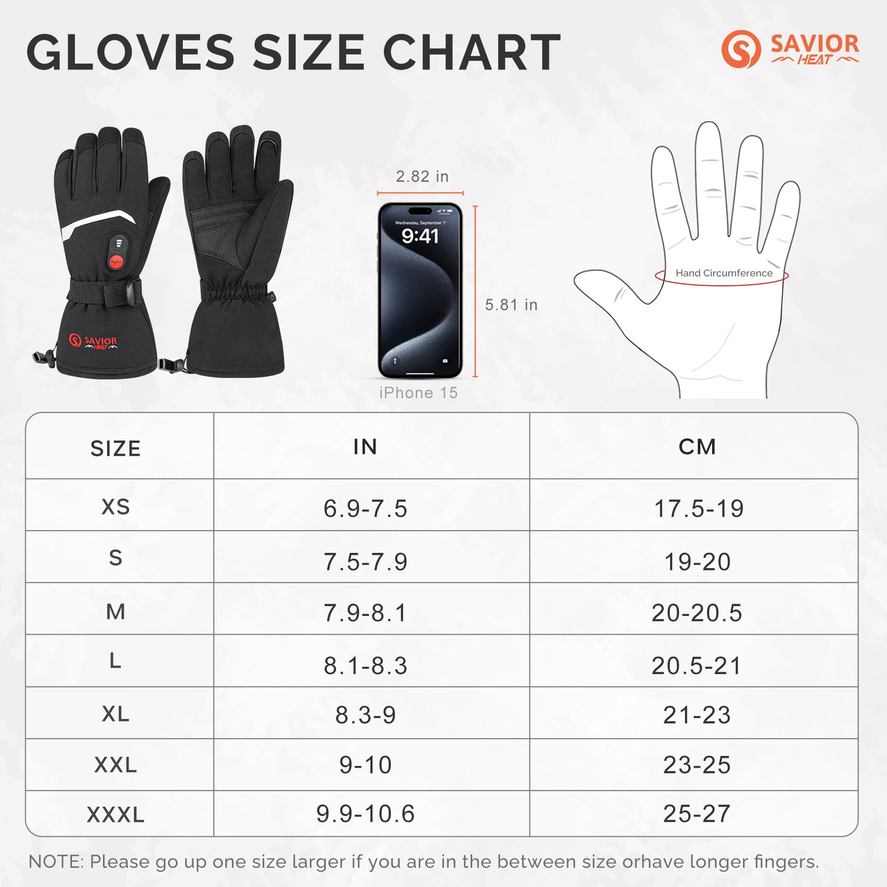 SAVIOR HEAT Heated Gloves Electric Rechargeable Battery Men Women 7.4V Heating Gloves Winter Ski Motorcycle Work Snowboarding Hunting Hiking Camping Walking