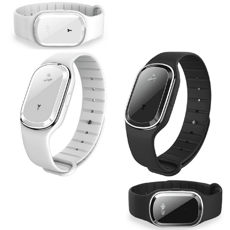 

Portable Electronic Ultrasonic Mosquito Repellent Bracelet Outdoor Sports Waterproof Watch Wristband for Baby Kids Adults Safe Use - Classic White /Black