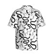 thumbnail image 2 of Daiia Hand Drawn Snake Hawaiian Shirt for Men Gentle Cotton Regular Short Sleeve Casual-3X-Large, 2 of 9