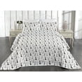 thumbnail image 2 of Ambesonne Giraffe Quilted Bedspread Set 3 Pcs, Minimal Animal Themed Print, Twin, Taupe Coconut and White, 2 of 4