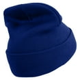 thumbnail image 3 of Japanese Plum Blossom Embroidered 12 Inch Long Knitted Beanie - Royal OSFM, 3 of 5