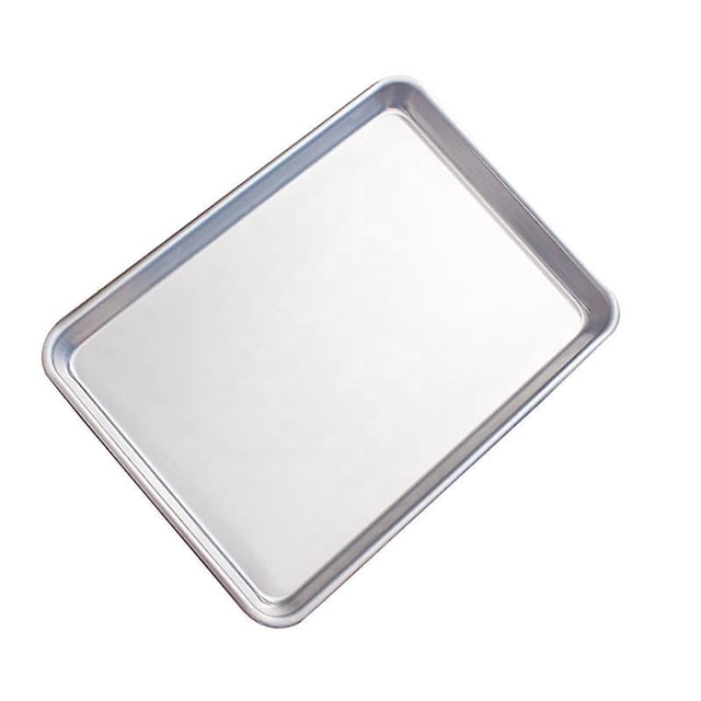 Molde rectangular de aluminio para hornear, molde para hornear pasteles, plateado