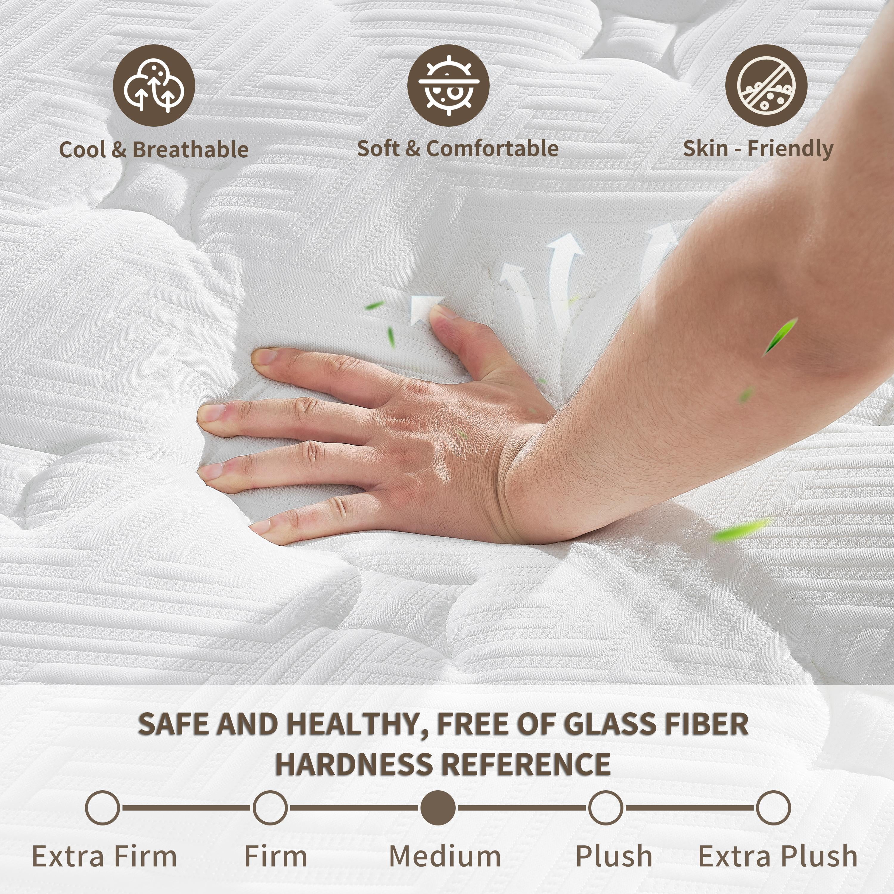 12 Inch Full Mattress, LEGAHOME Hybrid Mattress in a Box, Cooling Gel Memory Foam Mattress, Full Size Individual Pocket Spring Knitted Cover Mattress, Medium Firm, White