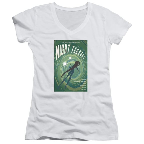 Star Trek Tng Season 4 Episode 17 Junior Women's V-Neck T-Shirt White