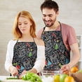 thumbnail image 5 of Math Equations Science Icons Black Pattern Apron-Garden Aprons for Women with Pockets-Cotton Linen Waterproof Kitchen Cooking Gardening Aprons Adjustable for Kitchen,Cooking,BBQ and Salon 33x27 Inch, 5 of 7