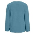 thumbnail image 6 of gbyLJF Womens Fuzzy Fleece Jacket Oversized Button Down Sherpa Cardigan Coat Shaggy Fluffy Outerwear with Pockets Sky Blue S, 6 of 7