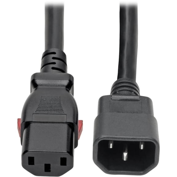 Tripp Lite Power Extension Cord Heavy Duty C14 to Locking C13 M/F 15A 10ft - For Computer, Server, Printer, Monitor, PDU, UPS, PC, Router - 250 V AC Voltage Rating - 15 A Current Rating - Black
