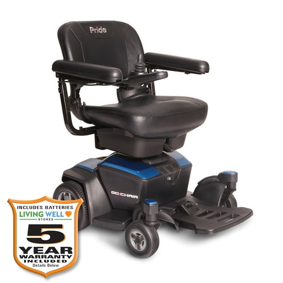 Pride Mobility Go Chair Travel Power Wheelchair, 20" x 18" Seat, with 3 Year Extended Warranty