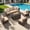 Beige, variant on TANGJEAMER 7 Piece Patio Furniture Set with Fire Pit Table, All Weather Outdoor Sectional PE Rattan, Patio Conversation Sets with Cushions for Garden Lawn Balcony(Blue)