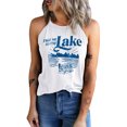 thumbnail image 3 of ABPHQTO Camiseta sin mangas blanca con estampado Take Me To The Lake para mujer, 3 of 5