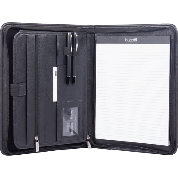 Bond Streetv Zippered Padfolio Ring Binder (WRC1517BLK)
