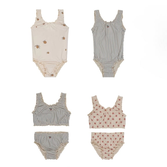 LYMAYTER Baby Girls One Piece Swimsuit Cute Vest Ruffled Toddler Beach Wear for Bathing Suit 6M-8Y