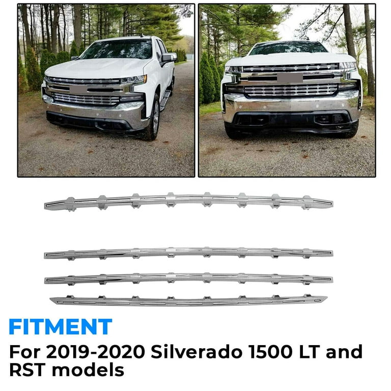 Chrome & Matte Black Front Bumper Grille For 2019-2021 Chevy Silverado 1500 – Direct Fit, No Emblem