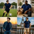 thumbnail image 6 of MANARC Men’s 100% Cotton T Shirt – Crew Neck, Short Sleeve, Regular Fit | Soft Breathable Fabric | Premium Everyday Basic Comfort Fit Large Navy Blue Plain Tee for Casual & Daily Wear, 6 of 7
