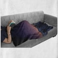 thumbnail image 6 of Night Soft Flannel Fleece Blanket, Matterhorn Peak Zermatt Switzerland Galactic View European Natural Landmark, Cozy Plush for Indoor and Outdoor Use, 50" x 60", Purple Coral Beige, by Ambesonne, 6 of 6