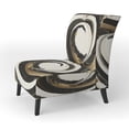 thumbnail image 3 of Designart "Metallic Swirling Blend II" Black Swirl Upholstered Accent Chair - Modern Arm Chair For Living Room, 3 of 5