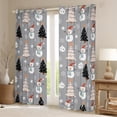 thumbnail image 2 of Manfei Cartoon Xmas Tree Curtains and Drapes,Cute Christmas Snowman Black Out Curtains,Gray White Orange Curtains Pack of 2 (52x63 Each) For Kids,Breathable Home Decor, 2 of 6