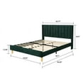 thumbnail image 3 of Tslinn Queen Size Low Profile Upholstered Platform Bed With Ink Green Color(Velet), 3 of 5