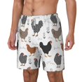 thumbnail image 2 of Uemuo Retro Rooster Pattern Mens Swim Trunks Quick Dry Board Shorts with Mesh Lining, Stretch Beach Shorts Quick Dry No-Chafing Board Shorts-Medium, 2 of 9