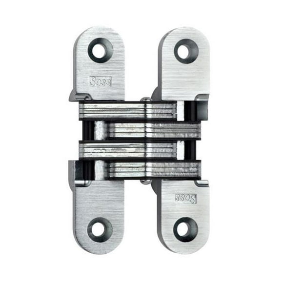 Soss 21615 1 x 4.625 in. Heavy Duty Invisible Hinge for 1.375 in. Doors, Satin Nickel
