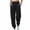 Black, variant on Jogger Sweatpants for Women Double Layer Elastic Waist Cuffed,Side Pockets Loose Fit Ankle Tapered Casual Athletic Loungewear Trousers for Jogging Walking,L