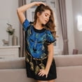 thumbnail image 3 of Easygdp Wolf Head And Dreamcatcher Camisón de manga corta para mujer, informal, estampado, 3 of 6