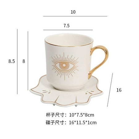 

Turkish Blue Eyes Luxury Coffee Cup Saucer Set Hand and Clothes Shape Saucer Ottoman Cup Boonido Coffee Cappuccino Cup 200ml