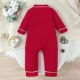 thumbnail image 4 of Weebloom Newborn Outfits Baby Girl Newborn Romper Button Up Footie Red Pj'S Jumpsuit Clothes Sleepwear 18-24 Months Red, 4 of 6