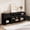 1.78m black relief, variant on Spacious Rustic Farmhouse TV Stand – Long Entertainment Console for TVs up to 80", 4 Storage Drawers, 3 Open Shelves, Global Living Room or Bedroom Furniture