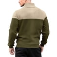 thumbnail image 4 of Ceisia Men's Regular-Fit Stand-Collar Half-Zip Color-Blocked Argyle-Textured Polyester Pullover Gift, 4 of 6