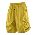 thumbnail image 7 of Uwinwear Mens Quick-drying Cargo Shorts Stretch Cotton Drawstring Waist Short Pants With 4 Pockets Relax Fit Summer Casual Shorts for Men,Yellow,XXXL, 7 of 7