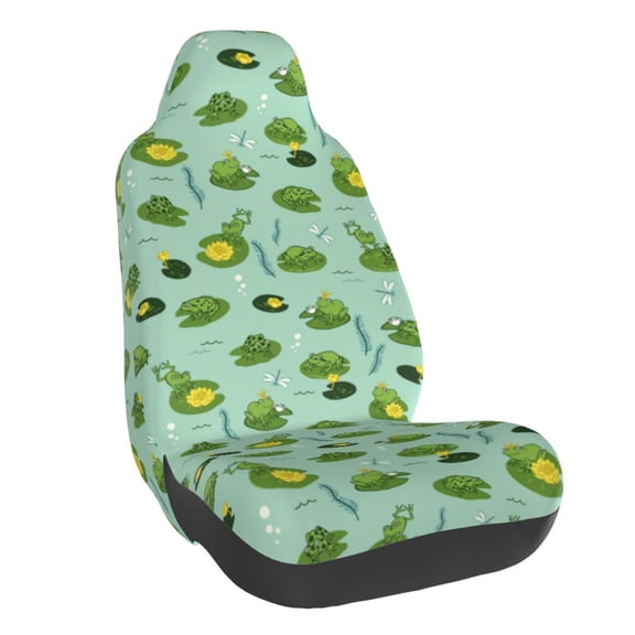 Fuzoiu Froggs In The Lake Print Elastic Car Seat Covers, Seat Cover Protector,Universal Fit Interior Covers for Most Cars,Washable Seat Cover Non Slip for SUV,Sedan,Van