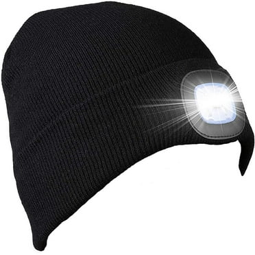 Zukuco Winter LED Lighted Beanie Hat, USB Rechargeable Hand Free Headlamp Cap for Men Women Outdoor Camping Running