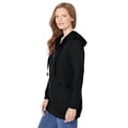 thumbnail image 2 of Woman Within Plus Size Zip Front Hoodie Jacket Long Oversized Fleece Jacket, 2 of 6