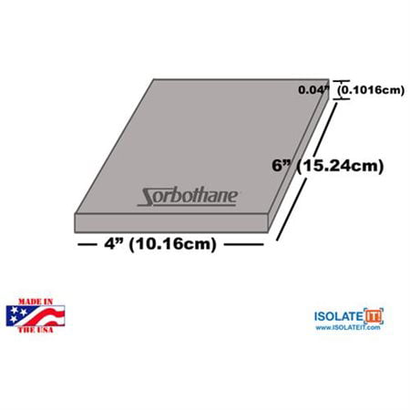 Sorbothane Acoustic & Vibration Damping Film 50 Duro with 3M Adhesive Backing 1/8 x 6 x 12in Isolate It! 0206112-40