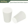 thumbnail image 3 of Tapered Shaped Solid Rubber Stoppers 14mm to 19mm, 14 Pack Lab Rubber Plugs for Sealing, White, 3 of 7