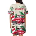 thumbnail image 3 of Bixox Women's Merry Christmas 1 Printed Pajama Set 2 Piece Lounge Set Top and Shorts Soft Pajamas, Shorts with Pockets, 3 of 7