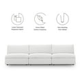 thumbnail image 4 of Modway Commix Down Filled Overstuffed 3-Piece Armless Sectional Sofa in White, 4 of 6
