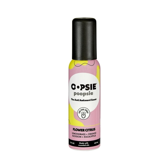 Oopsie Poopsie before and after you go pre-poo toilet spray single box bottle Flower Citrus - The Anti Awkward Scent